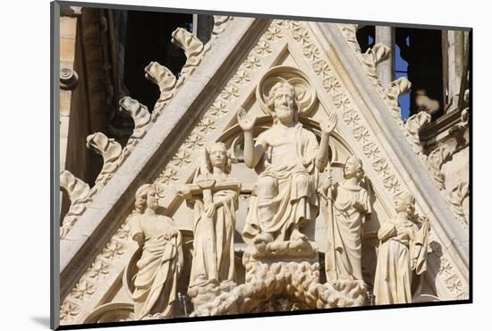 The Last Judgment, west front of Reims Cathedral, Reims, Marne, France-Godong-Mounted Photographic Print