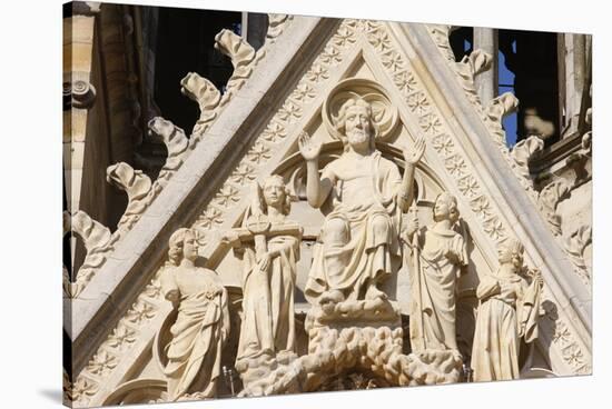 The Last Judgment, west front of Reims Cathedral, Reims, Marne, France-Godong-Stretched Canvas