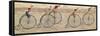 The Last Lap, Penny Farthing Race Woven Silk Stevengraph, by Thomas Stevens of Coventry, 1872-null-Framed Stretched Canvas