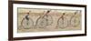 The Last Lap, Penny Farthing Race Woven Silk Stevengraph, by Thomas Stevens of Coventry, 1872-null-Framed Premium Giclee Print