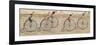 The Last Lap, Penny Farthing Race Woven Silk Stevengraph, by Thomas Stevens of Coventry, 1872-null-Framed Premium Giclee Print