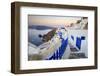 The Last Light of Dusk over the Aegean Sea Seen from the Typical Village of Oia, Santorini-Roberto Moiola-Framed Photographic Print