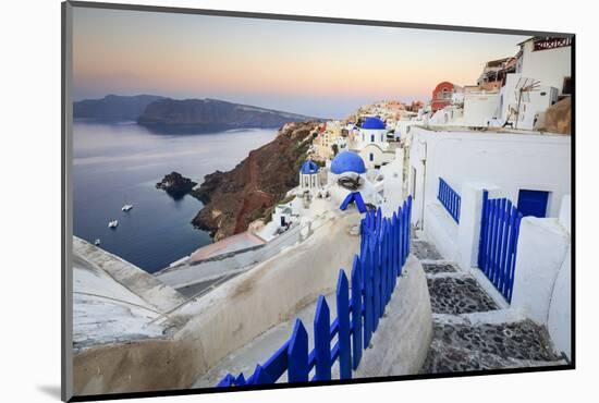 The Last Light of Dusk over the Aegean Sea Seen from the Typical Village of Oia, Santorini-Roberto Moiola-Mounted Photographic Print