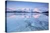 The Last Lights of Dusk Coloring the Snowy Lyngen Alps - a Magical Aurora Borealis-ClickAlps-Stretched Canvas