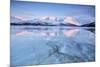 The Last Lights of Dusk Coloring the Snowy Lyngen Alps - a Magical Aurora Borealis-ClickAlps-Mounted Photographic Print