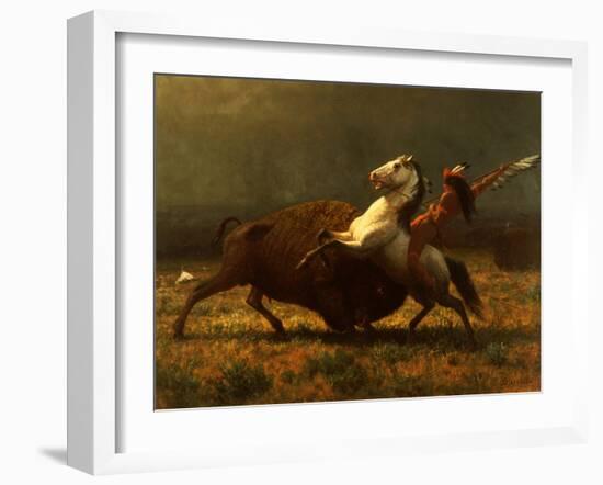 The Last of the Buffalo, C.1888-Albert Bierstadt-Framed Giclee Print