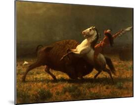 The Last of the Buffalo, C.1888-Albert Bierstadt-Mounted Giclee Print