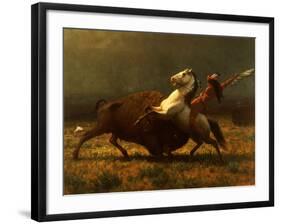 The Last of the Buffalo, C.1888-Albert Bierstadt-Framed Giclee Print