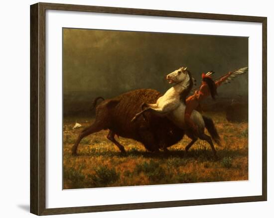 The Last of the Buffalo, C.1888-Albert Bierstadt-Framed Giclee Print