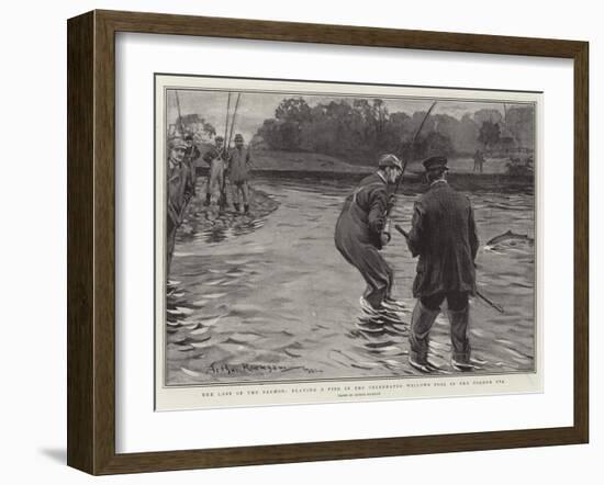 The Last of the Salmon, Playing a Fish in the Celebrated Willows Pool in the Border Esk-Arthur Rackham-Framed Giclee Print