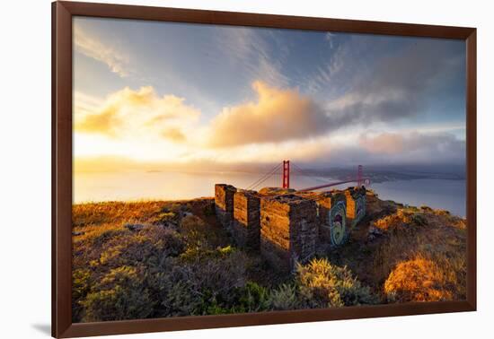 The Last Outpost - Slacker Hill - Golden Gate Bridge - San Francisco Bay-Vincent James-Framed Photographic Print