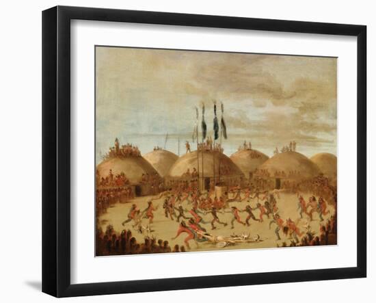 The Last Race, O-Kee-Pa Ceremony, 1832 (Oil on Canvas)-George Catlin-Framed Giclee Print