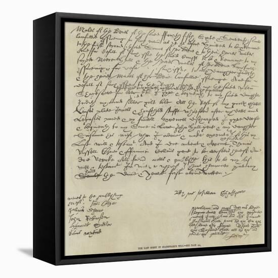 The Last Sheet of Shakespeare's Will-null-Framed Stretched Canvas