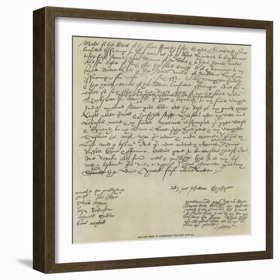 The Last Sheet of Shakespeare's Will-null-Framed Giclee Print