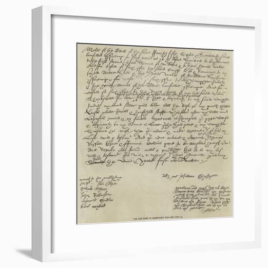 The Last Sheet of Shakespeare's Will-null-Framed Giclee Print