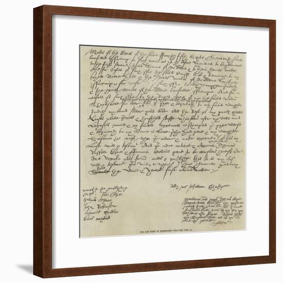 The Last Sheet of Shakespeare's Will-null-Framed Giclee Print