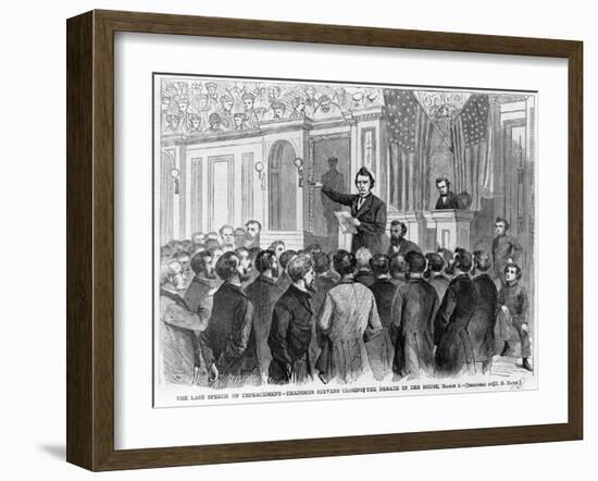 The Last Speech on Impeachment of President Andrew Johnson-null-Framed Art Print