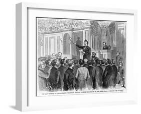 The Last Speech on Impeachment of President Andrew Johnson-null-Framed Art Print