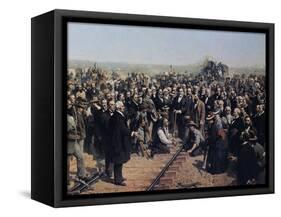 The Last Spike May 10 1869-Thomas Hill-Framed Stretched Canvas