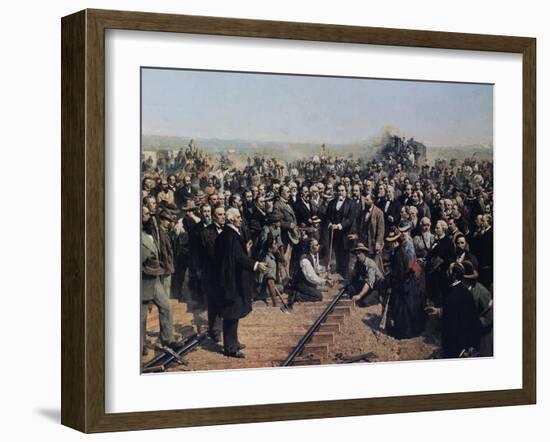 The Last Spike May 10 1869-Thomas Hill-Framed Giclee Print