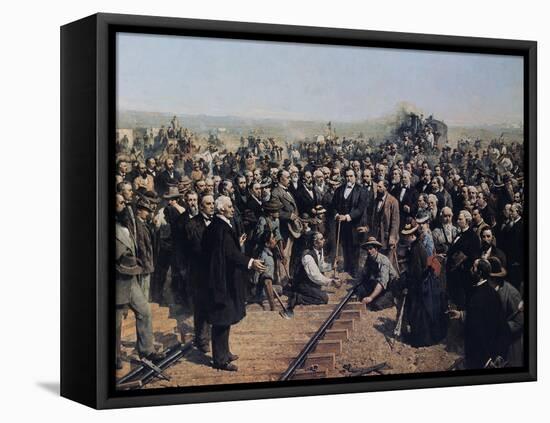 The Last Spike May 10 1869-Thomas Hill-Framed Stretched Canvas