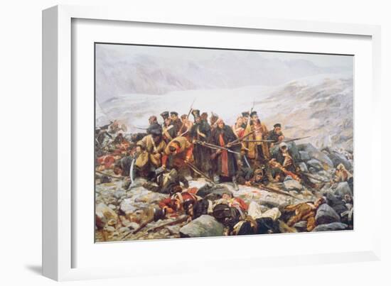 The Last Stand of the 44th Regiment at Gundamuck during the Retreat from Kabul, 1841, 1898-William Barnes Wollen-Framed Giclee Print
