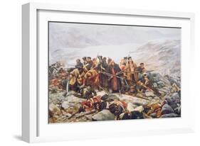 The Last Stand of the 44th Regiment at Gundamuck during the Retreat from Kabul, 1841, 1898-William Barnes Wollen-Framed Giclee Print