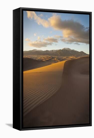 The Last Sunlight of the Day Lights the Sand of Great Sand Dunes National Park, Colorado-Jason J. Hatfield-Framed Stretched Canvas