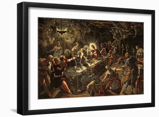 The Last Supper, 1594-Jacopo Robusti Tintoretto-Framed Giclee Print