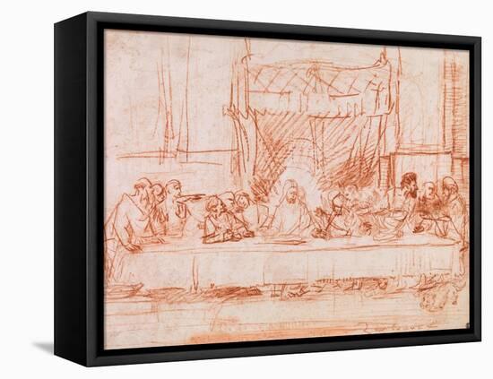 The Last Supper, after Leonardo da Vinci, 1634-35-Rembrandt Harmensz. van Rijn-Framed Stretched Canvas