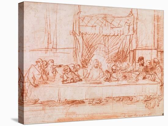 The Last Supper, after Leonardo da Vinci, 1634-35-Rembrandt Harmensz. van Rijn-Stretched Canvas