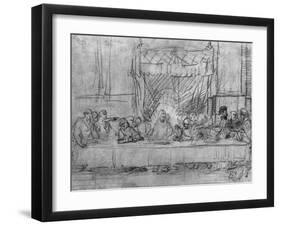 The Last Supper, after the Fresco by Leonardo Da Vinci circa 1635-Rembrandt van Rijn-Framed Giclee Print