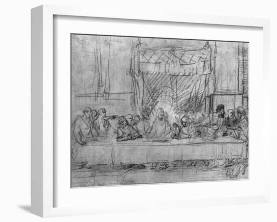 The Last Supper, after the Fresco by Leonardo Da Vinci circa 1635-Rembrandt van Rijn-Framed Giclee Print