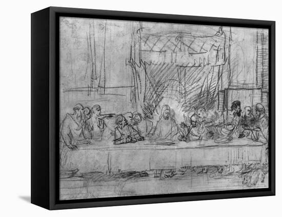 The Last Supper, after the Fresco by Leonardo Da Vinci circa 1635-Rembrandt van Rijn-Framed Stretched Canvas