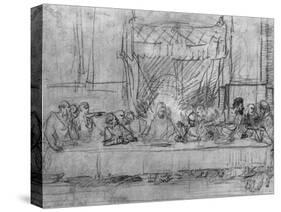 The Last Supper, after the Fresco by Leonardo Da Vinci circa 1635-Rembrandt van Rijn-Stretched Canvas