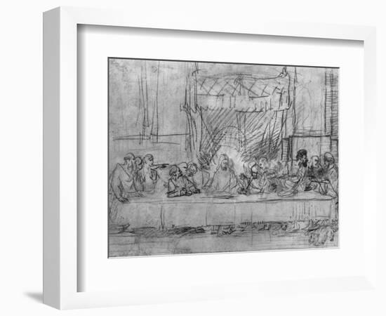 The Last Supper, after the Fresco by Leonardo Da Vinci circa 1635-Rembrandt van Rijn-Framed Giclee Print