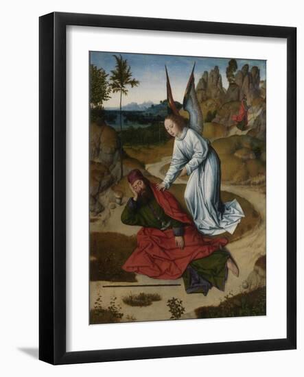 The Last Supper Altarpiece: Elijah in the Wilderness (Right Wing), 1464-1468-Dirk Bouts-Framed Giclee Print
