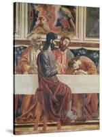 The Last Supper, Detail of Saint John, Saint Peter, Jesus and Judas, 1477-Andrea Del Castagno-Stretched Canvas