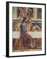 The Last Supper, Detail of Saint John, Saint Peter, Jesus and Judas, 1477-Andrea Del Castagno-Framed Giclee Print