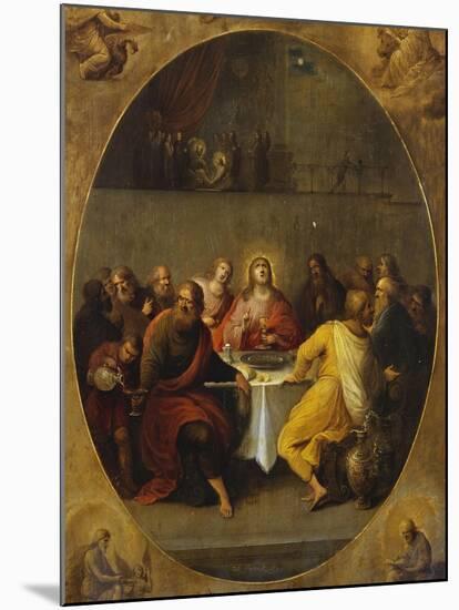 The Last Supper in a Painted Oval in a Surround Decorated with the Four Evangelists and God the…-Frans Francken the Younger-Mounted Giclee Print