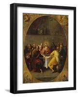 The Last Supper in a Painted Oval in a Surround Decorated with the Four Evangelists and God the…-Frans Francken the Younger-Framed Giclee Print