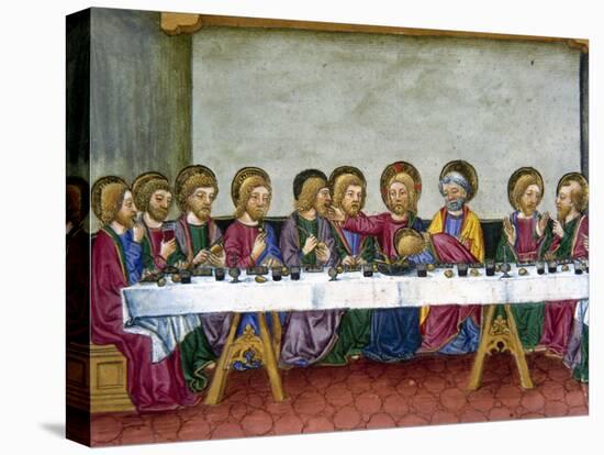 The Last Supper, Jesus, Codex of Predis (1476), Royal Library, Turin, Italy-Prisma-Stretched Canvas