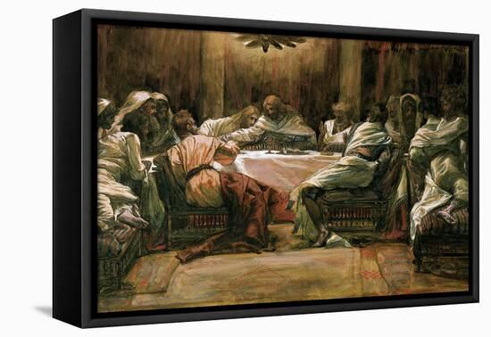 The Last Supper. Judas Dipping His Hand in the Dish-James Tissot-Framed Stretched Canvas