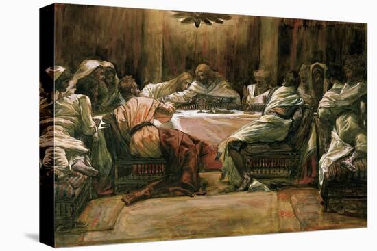 The Last Supper. Judas Dipping His Hand in the Dish-James Tissot-Stretched Canvas