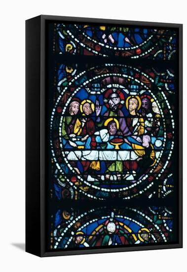 The Last Supper, Stained Glass, Chartres Cathedral, France, 1205-1215-null-Framed Stretched Canvas