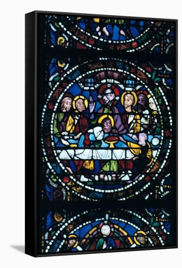 The Last Supper, Stained Glass, Chartres Cathedral, France, 1205-1215-null-Framed Stretched Canvas