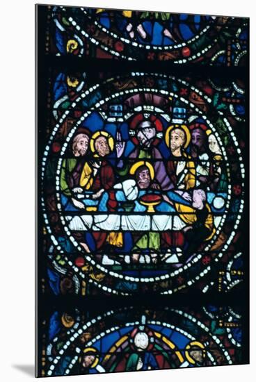 The Last Supper, Stained Glass, Chartres Cathedral, France, 1205-1215-null-Mounted Photographic Print