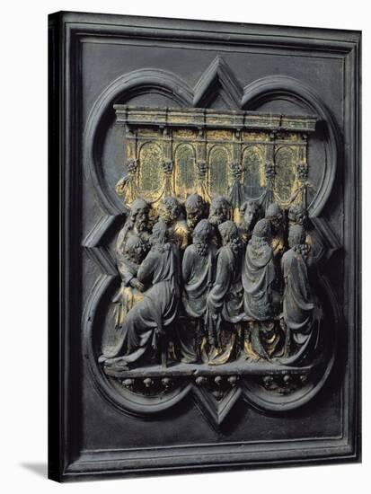 The Last Supper, Twelfth Panel of the North Doors of the Baptistery of San Giovanni, 1203-24-Lorenzo Ghiberti-Stretched Canvas