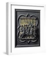 The Last Supper, Twelfth Panel of the North Doors of the Baptistery of San Giovanni, 1203-24-Lorenzo Ghiberti-Framed Premium Giclee Print