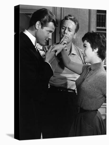 THE LAST TIME I SAW PARIS, 1954 directed by RICHARD BROOKS Roger Moore, Van Johnson and Elizabeth T-null-Stretched Canvas